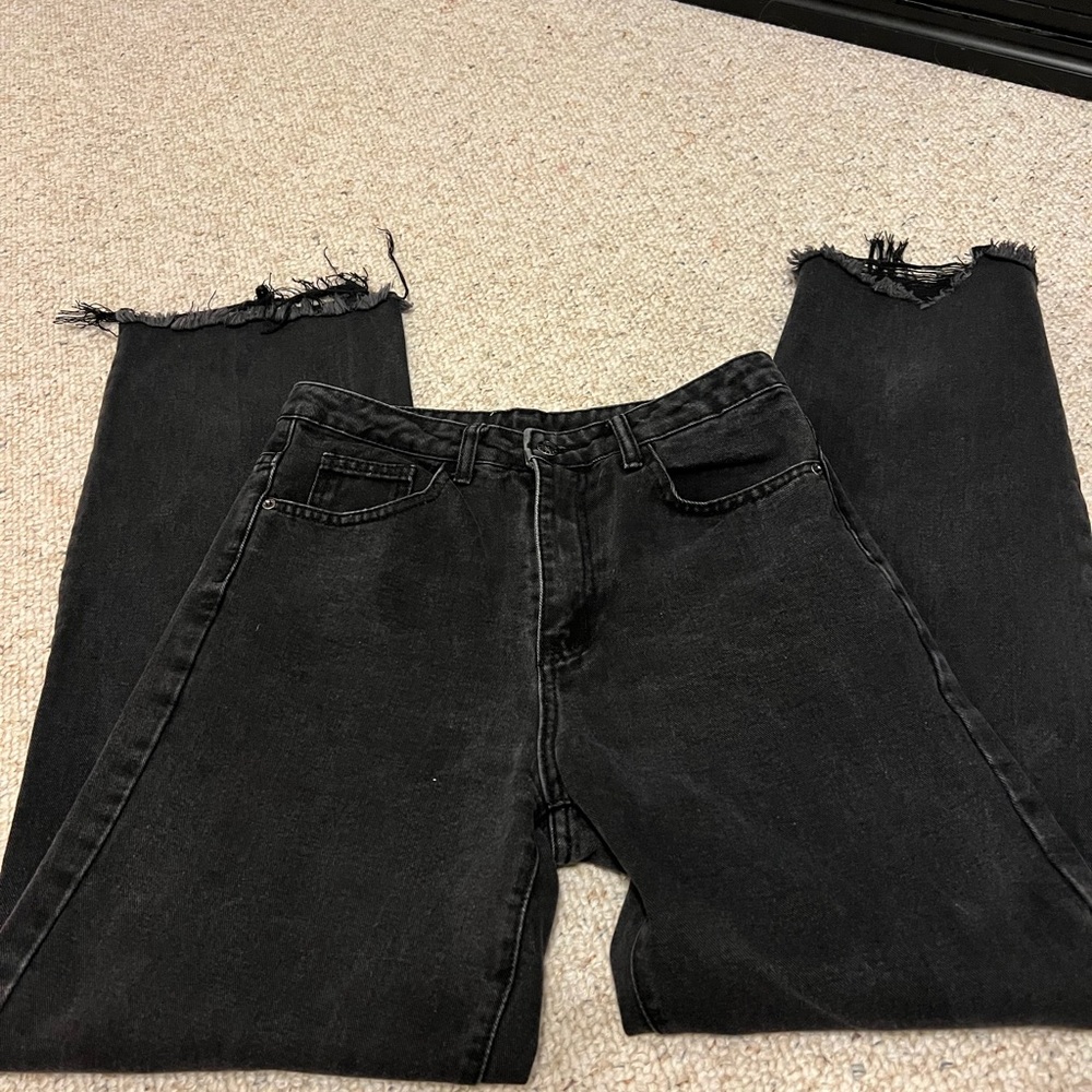 Black wide leg jeans